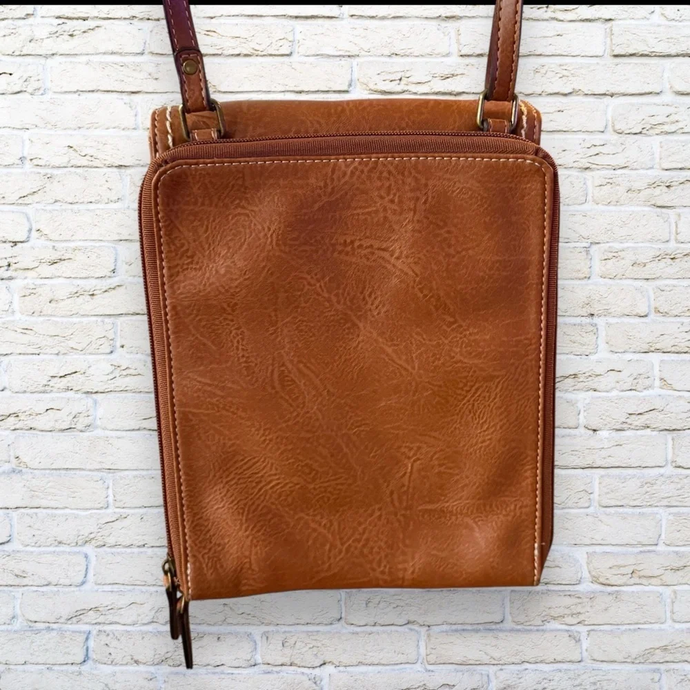 BOC Brown Faux Leather Crossbody Bag